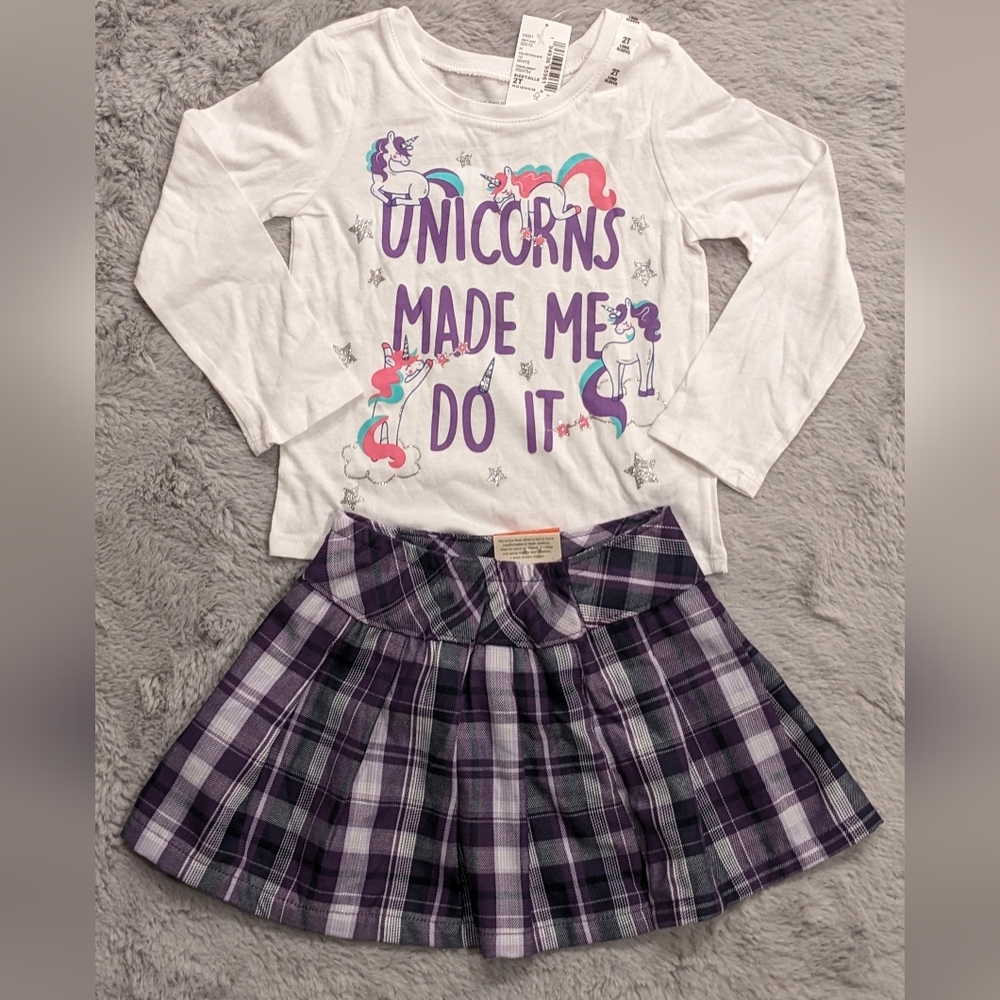 The Children's Place Lavender Checkered Skirt